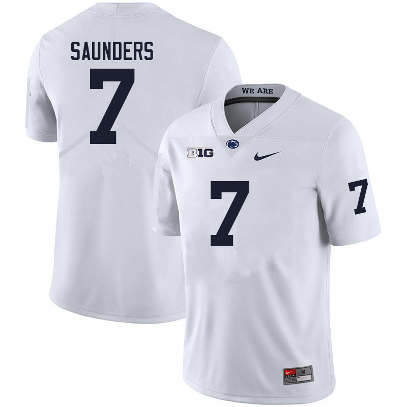 Men #7 Kaden Saunders Penn State Nittany Lions College Football Jerseys Sale-White